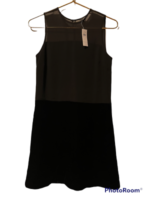 NWT $159 Ann Taylor Size 2 Sleeveless Black Velvet Sheath Dress