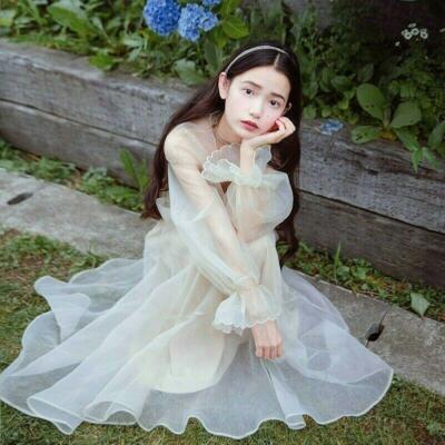 New Mori Girls Sweet Lolita Mesh Long Dress Floral Embroidery Fairy Princess