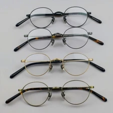 Deluxe Ultralight Pure Titanium Oval Eyeglass Frames Unisex Retro Small Glasses