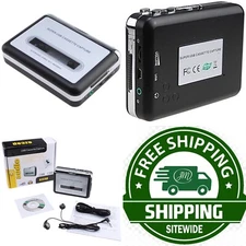 Cassette Tape to MP3 USB Player Converter with Cable. Headphones and Software