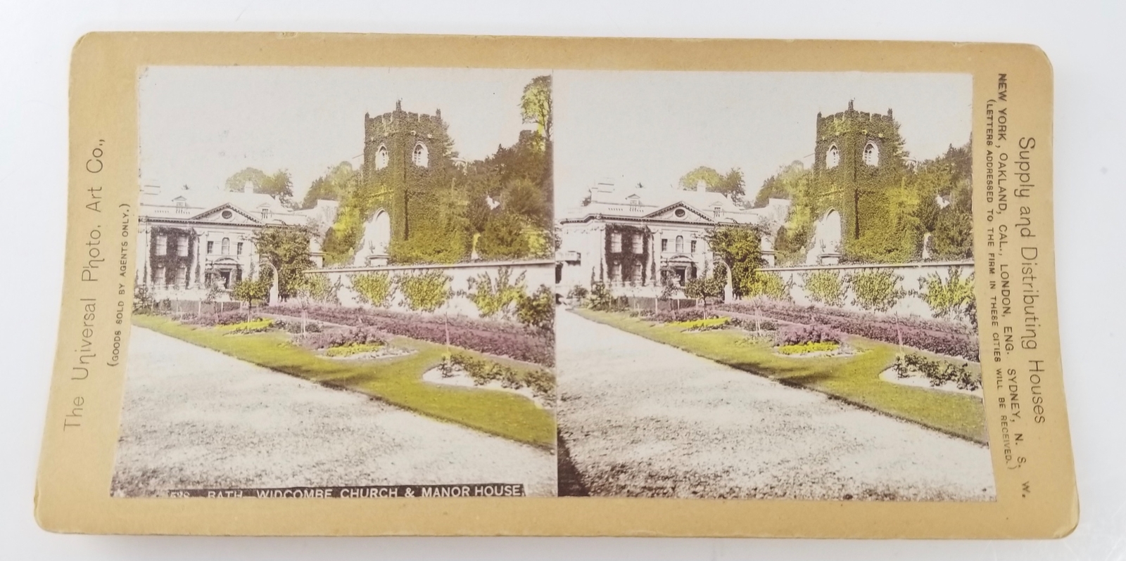 Universal Photo Art Co, Stereoscope View Card "Widcombe Church", Early 1900s