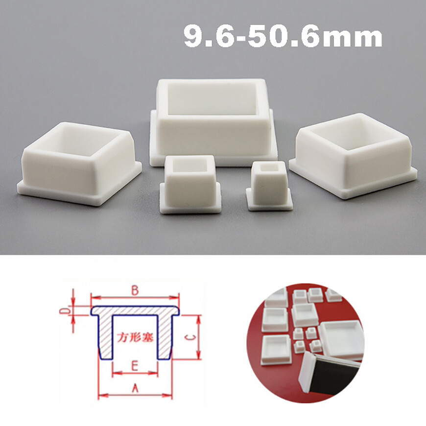Plastic Inserts For Square Tubing Square Plastic End Caps – Black/White ...