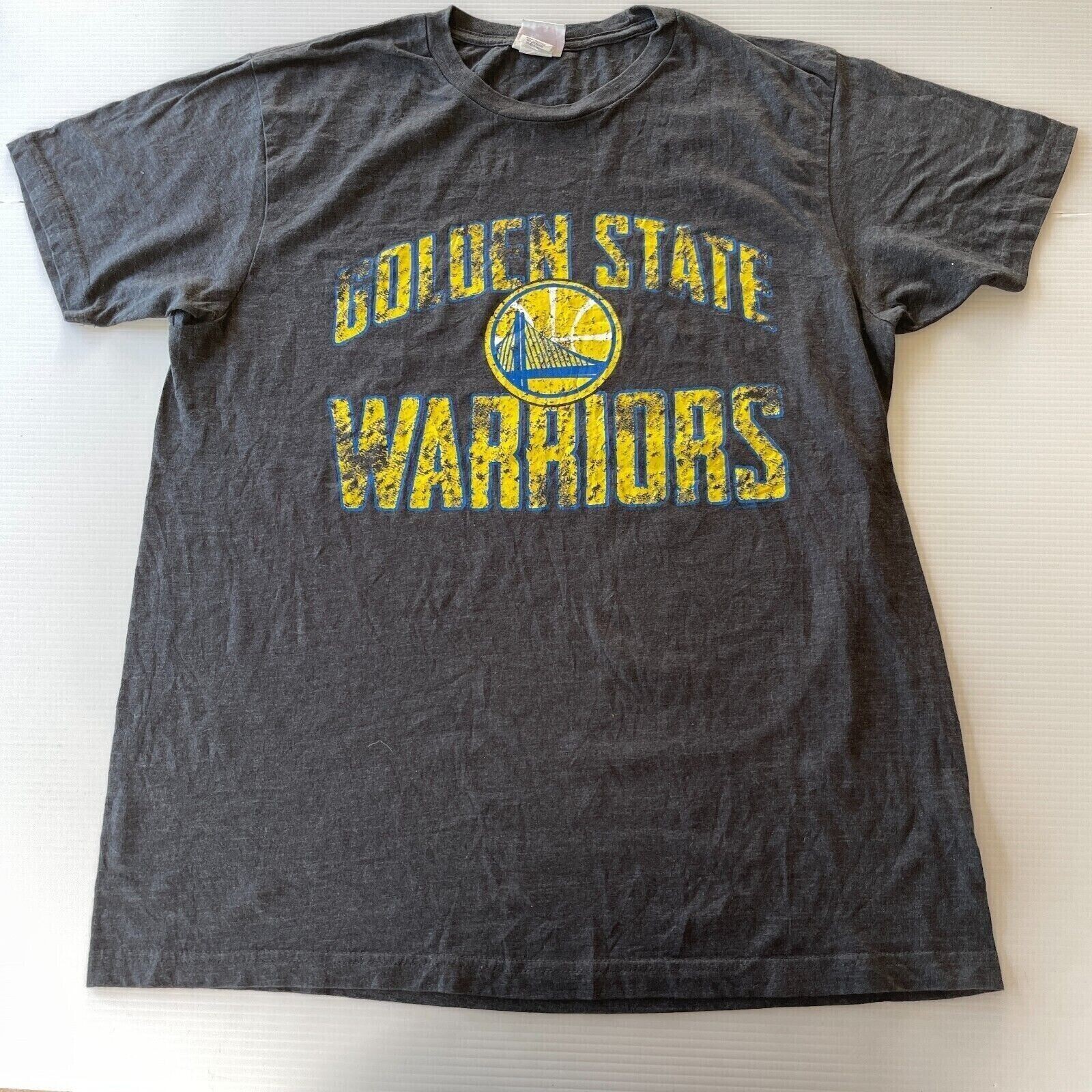 NBA Golden State Warriors Logo T Shirt Mens Size M Charcoal Grey Casual Sports