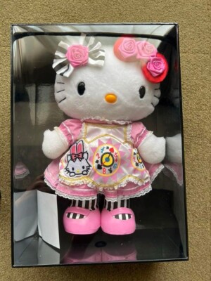 Alice x Hello Kitty 40th Anniversary Plush Doll Pink Sanrio Puroland's Dress NEW