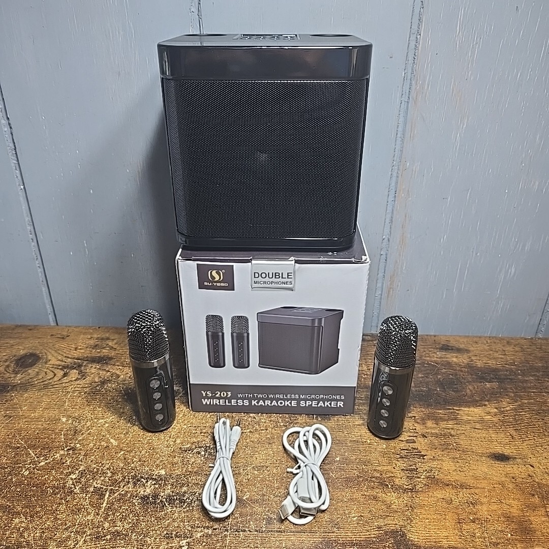 Portable Bluetooth Karaoke Machine with Speaker & 2 Wireless Mics YS-203
