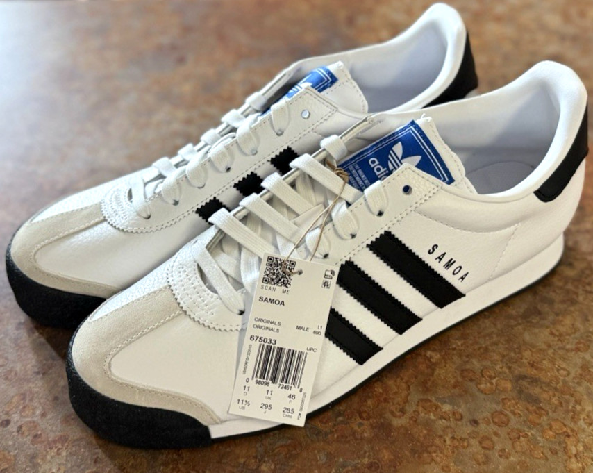 Adidas Originals Men's SAMOA Cloud White & Black 675033 Size 11.5 NWOB
