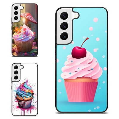 Hard Black Cover For Samsung Galaxy Z Fold Flip 3 4 5 6 cartoon cupcake