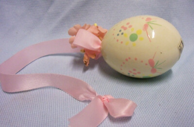 EASTER EGG ORNAMENT Midwest 3'' Easter Egg Ornament Pink Flowers & Ribbon (A2)