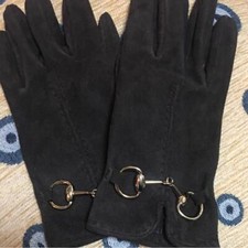 GUCCI gloves suede only worn once size 6 1/2 thin no lining winter accessory
