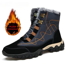 High Quality Men's Warm Snow Boots Waterproof Hiking Boots High Top Ankle Boots