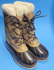 Pro Line Steel Shank Rain Snow Boots Size 9 Tan Winter Lace up