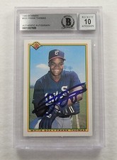 Rare 1990 FRANK THOMAS Signed Bowman ROOKIE Card-HOF-White Sox-Beckett 10 Auto