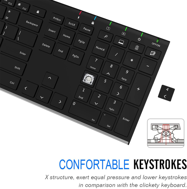 arteck 2.4 g wireless keyboard stainless
