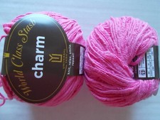 Universal Charm fashion yarn, cotton blend, Pink, lot of 2 71 yds each 