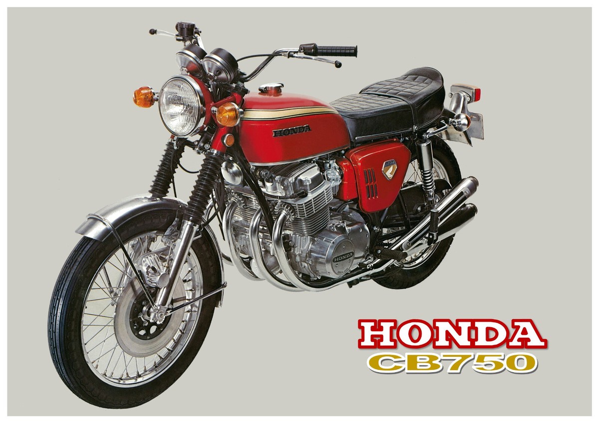 HONDA Poster CB750 Red 1968 1969 and 1970 Suitable to Frame | eBay