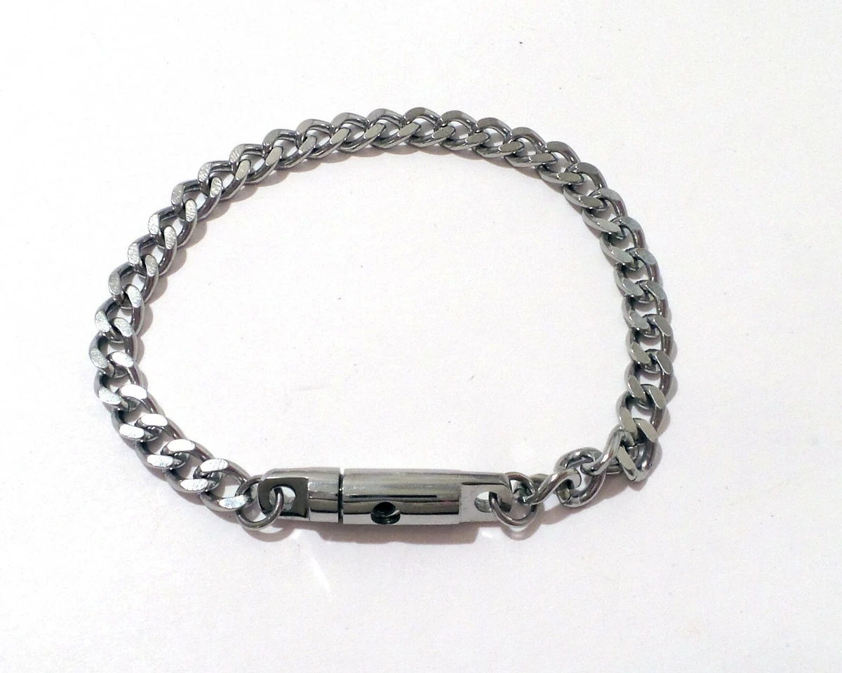 Stainless steel locking bracelet clearance