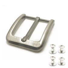 Gürtelschnalle 40mm mit Gürtelschrauben 5mm - Dornschließe Herren Gürtelnieten