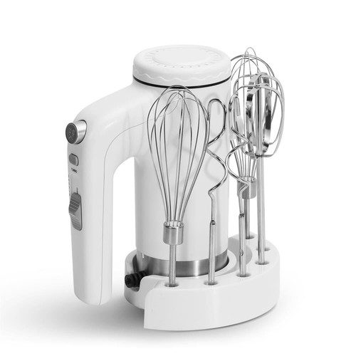 5-Speed Electric Hand Mixer Light Weight 400W Dough Hooks, Beaters, Whisk WHITE - Picture 2 of 8