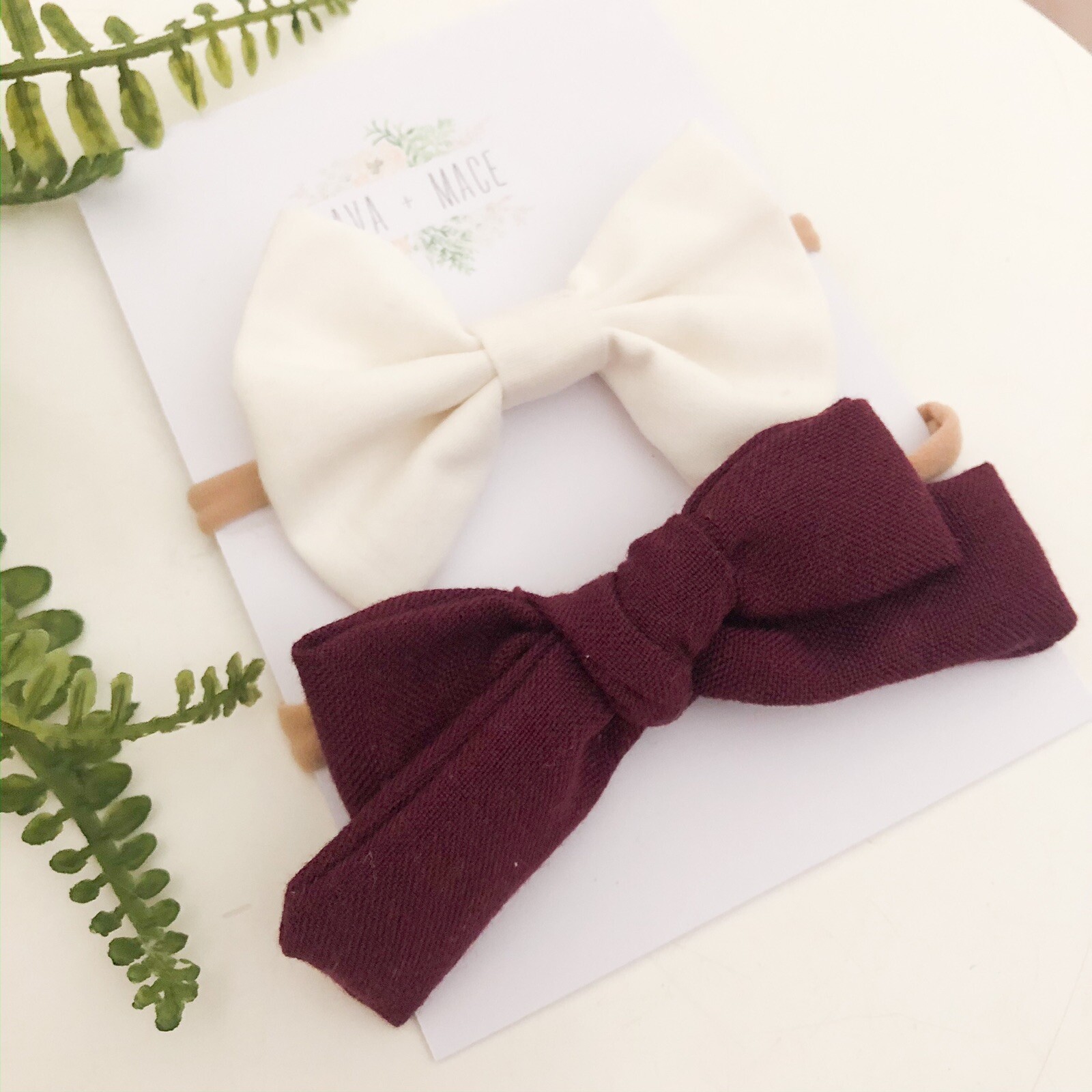 burgundy headband for baby girl