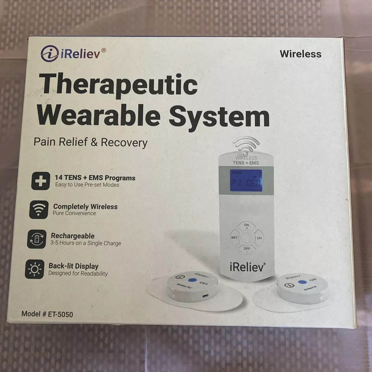 iReliev Therapeutic Wearable System Wireless Tens EMS System