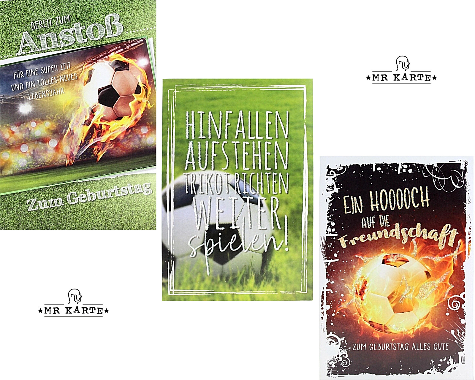 Kurt Eulzer Fußball Glückwunschkarte Geburtstag- Gruß- Klapp- Karte Fußballer