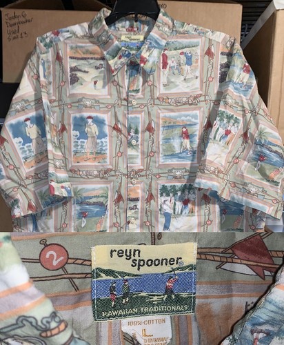 Reyn Spooner Golf Themed Hawaiian Shirt 