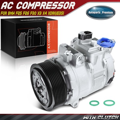 A/C Compressor with Clutch for BMW F25 F26 F30 X3 11-16 X4 05-16 xDrive35i 3.0L