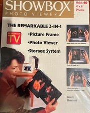 Showbox Photo Viewer 3-in-1 Picture Frame, Photo Viewer  Storage System NEW