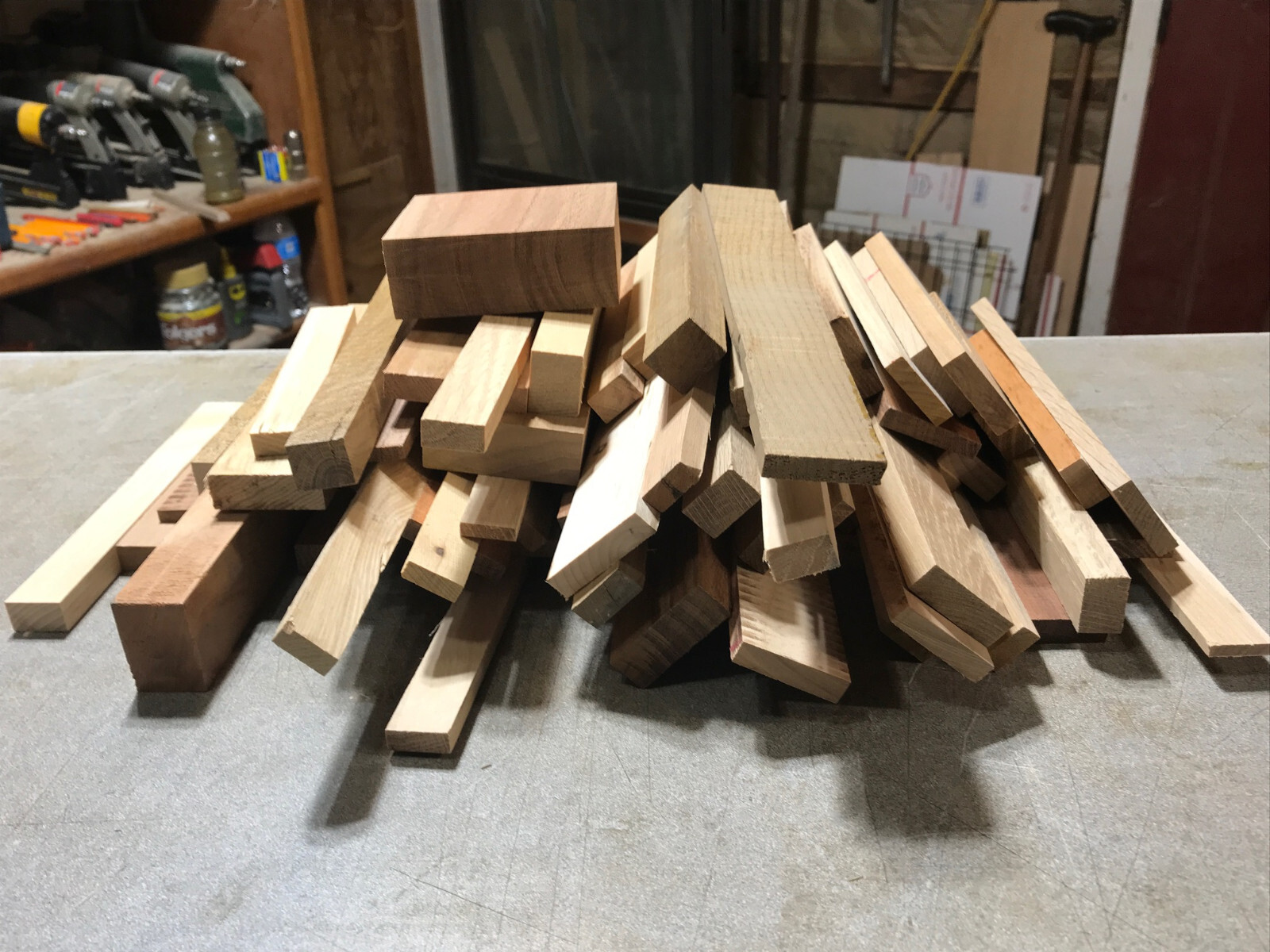 8 LBs Domestic & Exotics Wood Scrap Craft Carving Short Lumber Cut