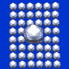 QTY 48 WHITE LED Submersible Underwater Tea lights TeaLight bright US Shipper