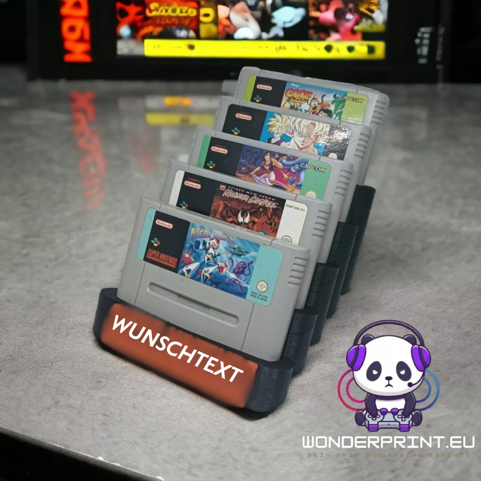 Spielehalter passend für Super Nintendo SNES Spiele Aufsteller Halter Ständer
