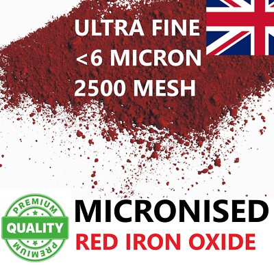 Rotes Eisenoxid Pulver feinste mikronisierte Qualität Ziegelfarbe 200g-5kg GRATIS P&P
