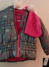 London Fog Girls Winter Coat Size 5- Gray/Pink  NEW