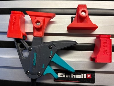 Wolfcraft Klemmadapterfüße mit Riser Block - (PK2) passend für Einhell Führungsschiene