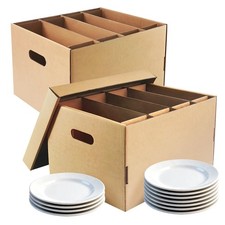 Moving Boxes for Dishes Plates Kitchen Packing Kit with Handles Lids