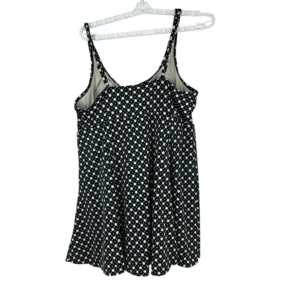 Croft&Barrow Black White Polka Dot Swim Dress Tankini Plus Size 20W - Image 3 of 4