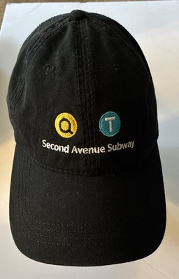 2nd Avenue Subway Baseball Cap by Cap America the Q & T Line, Black 
