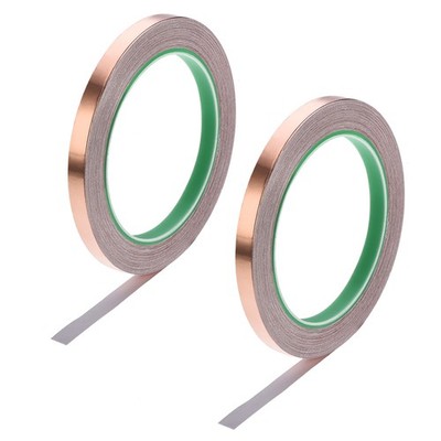 2 Rollen 8mm Kupferfolienband Abschirmband für EMI EMF und RFI Klebeband 20m