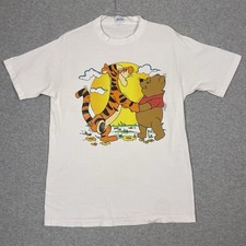 Vintage Disney T-Shirt Large Winnie The Pooh Tigger Slim Fit 80s 90s Tee