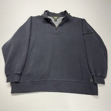 LL Bean 1/4 Zip Heavyweight Mens Pullover Sweater L Gray Heavyweight Sweatshirt