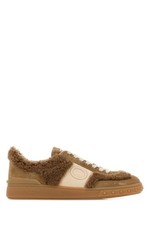 VALENTINO GARAVANI Upvillage Brown Leather/Fur Sneakers New & Authentic