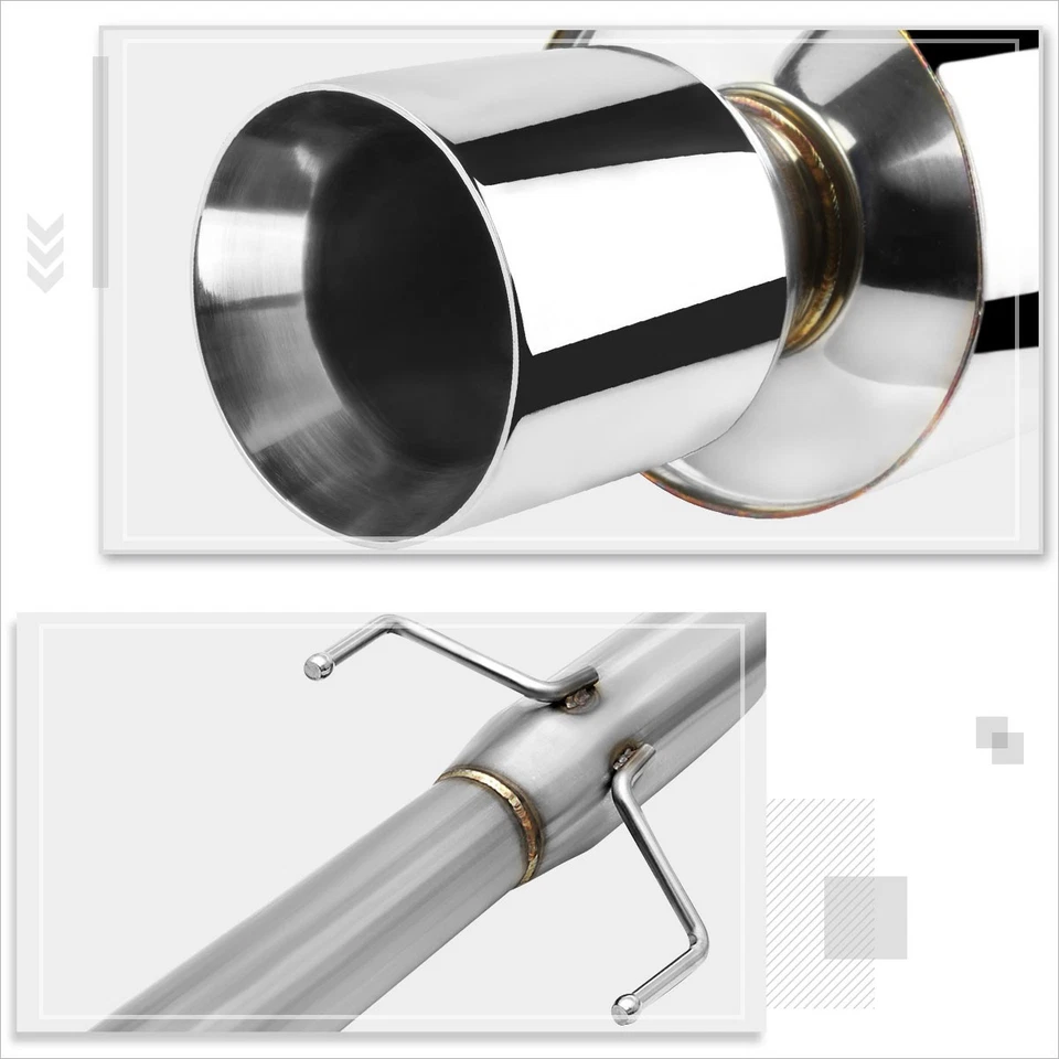 For 07-08 Hyundai Tiburon GK 2.7 V6 Dual 4" Burnt Tip Muffler Catback Exhaust - Image 4 of 4