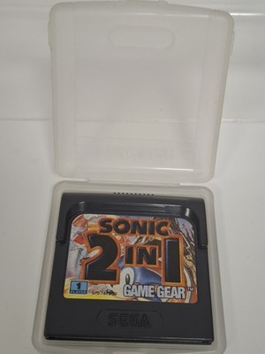 SONIC 2 IN 1 SEGA GAME GEAR SPIEL & HÜLLE SAUBER UK PAL SELTENES SPIEL