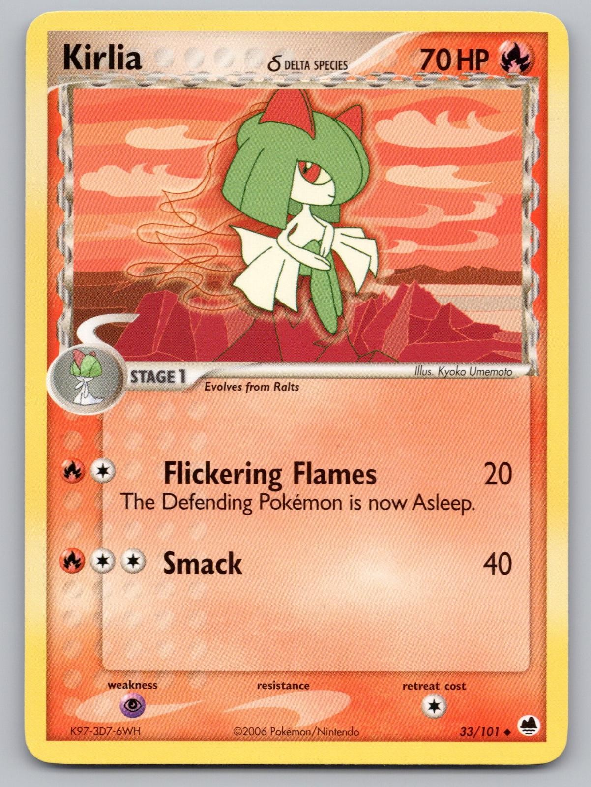 Kirlia 33/101 Uncommon Dragon Frontiers Pokemon Lightly Played