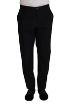 Dolce & Gabbana Blue Wool Silk Formal Trouser Dress Men's Pants Authentic