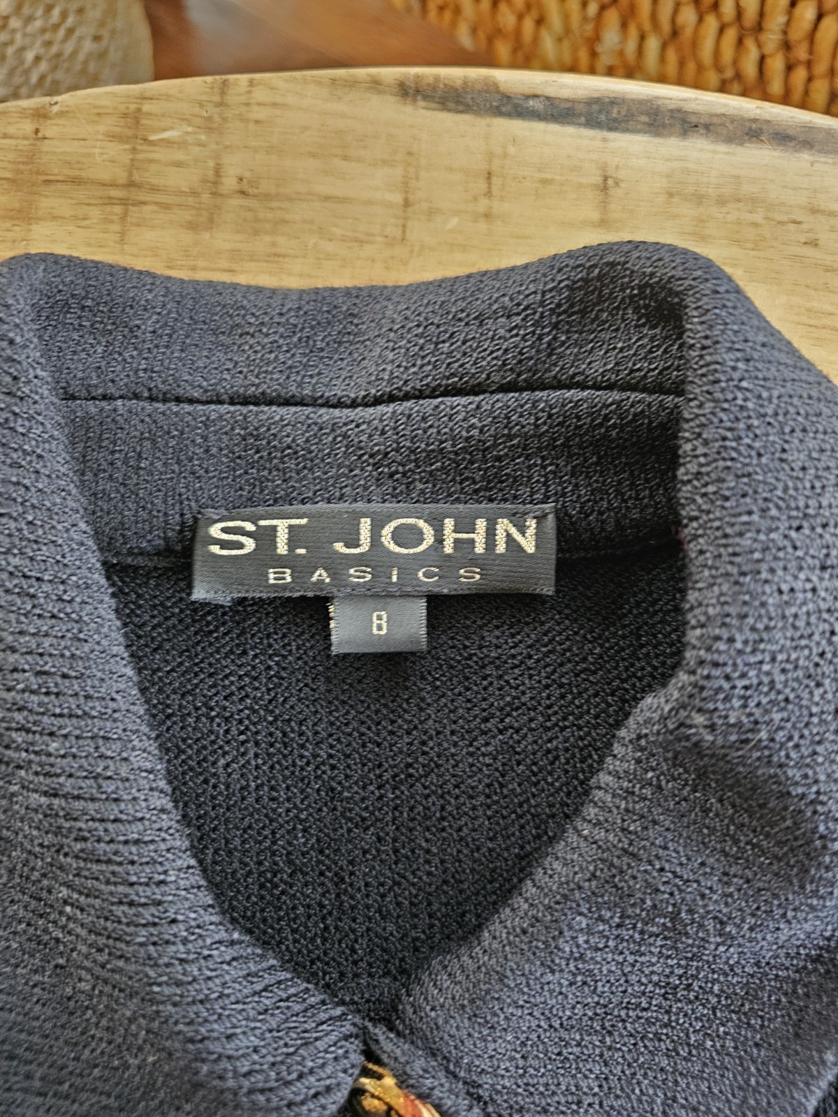 ST. JOHN Basic Black Gold Button Santana Knit Jac… - image 7