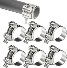 6PCS 23-25mm T-Bolt Hose Clamps Stainless Steel Heavy Duty Hose Clamp