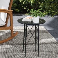 Outsunny Gartentisch Ø40 X 50Cm, Wetterfest Balkontisch Aus Stahl Beistelltisch