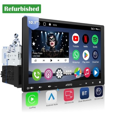 ATOTO 10.1'' A6PF Android Car Stereo 1 &2Din Wireless CP &AA 36B-EQ Dual BT QLED