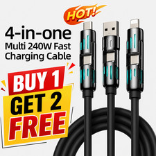 4 in 1 Multi-USB Charging Cable - MAX 240W Fast Charging/With USB A Type-C 5ft